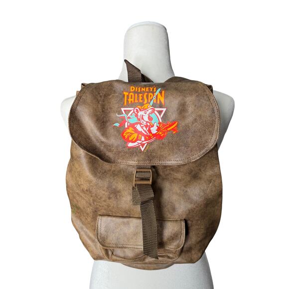 Disney’s TaleSpin Faux Leather Backpack Brown Baloo Vintage Style Bag main image 4